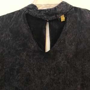 Charcoal dress with neckline detail